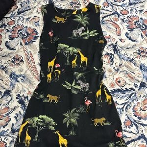 Safari Print Mid Length Dress